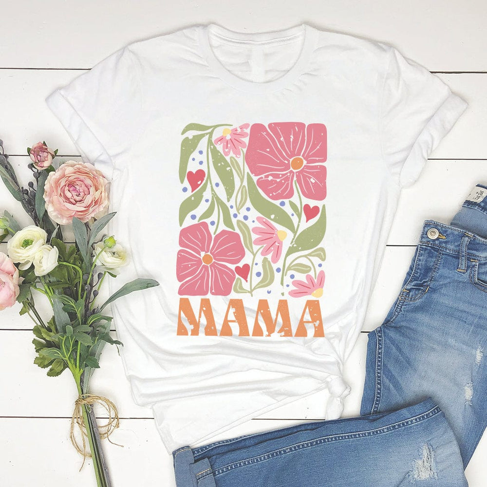 Abstract Floral Mama Tee – Colorful Mother’s Day Graphic T-Shirt - ML201