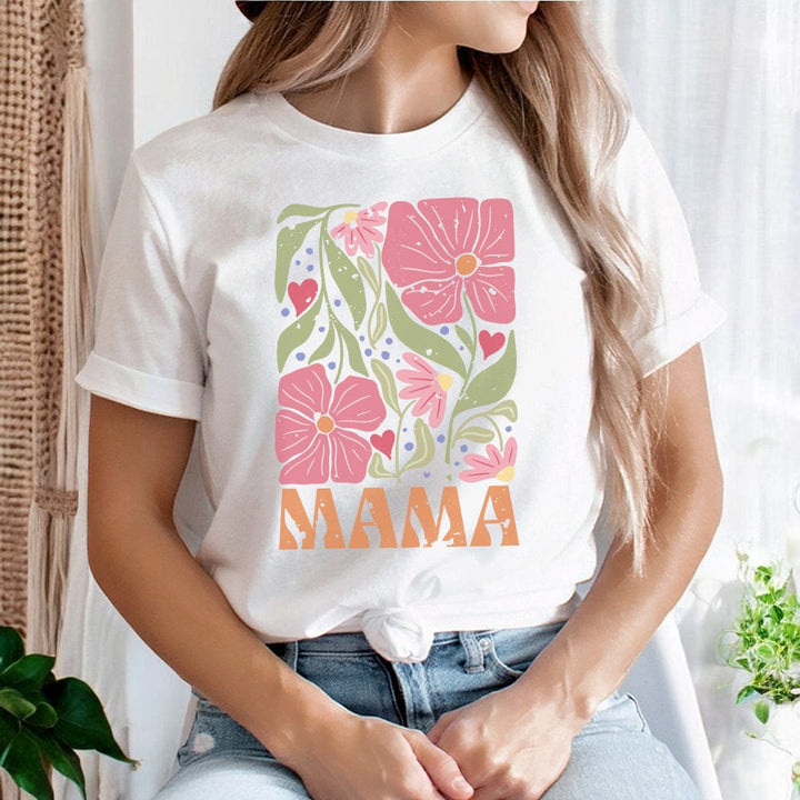 Abstract Floral Mama Graphic T-Shirt - ML201