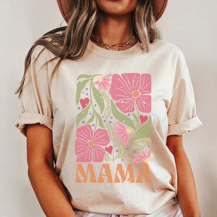 Abstract Floral Mama Graphic T-Shirt - ML201