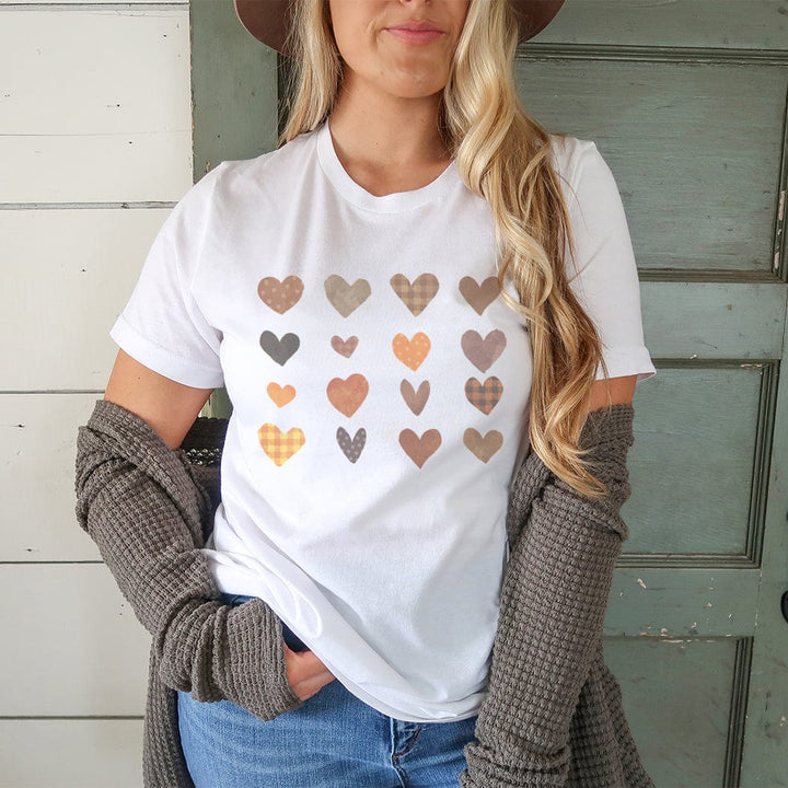 Autumn Hearts Fall Graphic T-Shirt - FA101