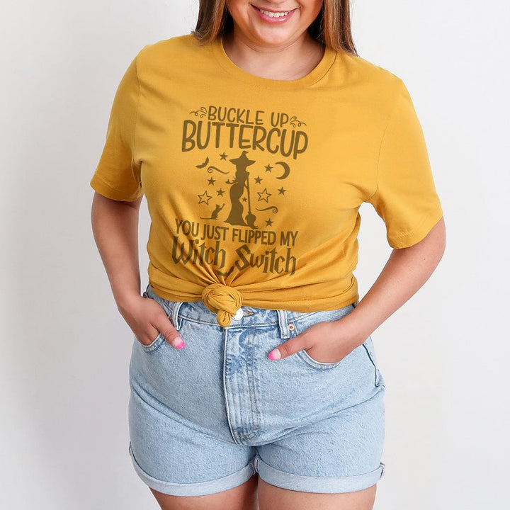 Buckle Up Buttercup Halloween Graphic T-Shirt - HA302