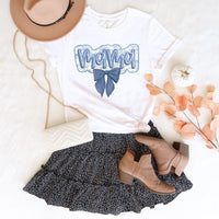 Coquette Mama Tee – Blue Bow Aesthetic Motherhood Graphic T-Shirt - ML202