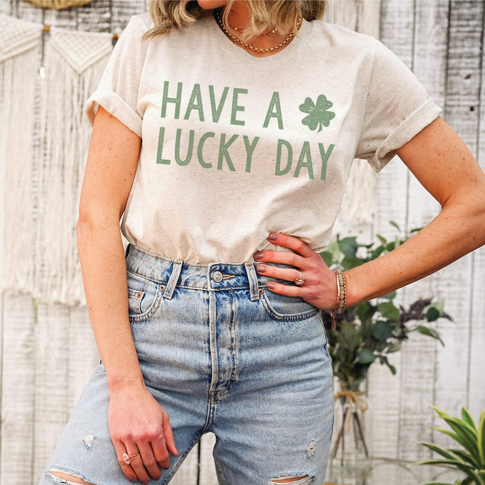 Have a Lucky Day Tee – Minimal St. Patrick’s Day Clover Graphic T-Shirt – HO104