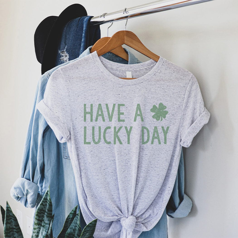Have a Lucky Day Tee – Minimal St. Patrick’s Day Clover Graphic T-Shirt – HO104