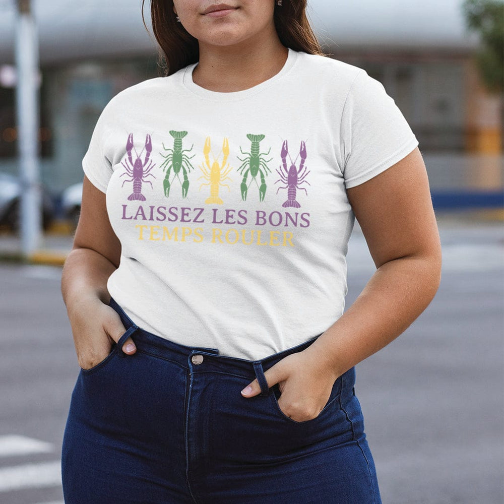 Laissez Les Bons Temps Rouler Tee – Mardi Gras Crawfish Graphic T-Shirt – HO120