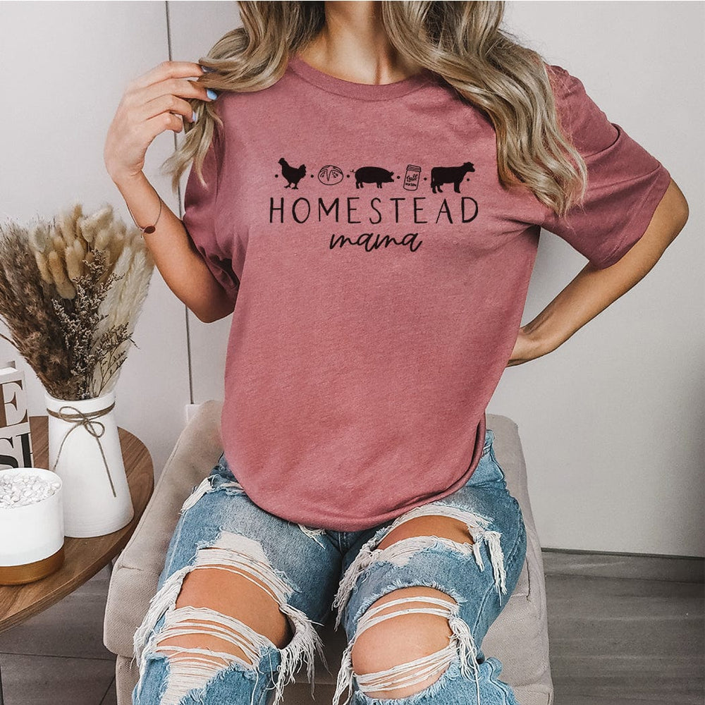 Homestead Mama Tee – Farm Life Graphic T-Shirt for Homesteading Moms - ML204