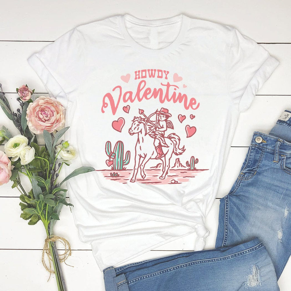 Howdy Valentine Tee – Western Cupid Cowgirl Graphic T-Shirt – VD302