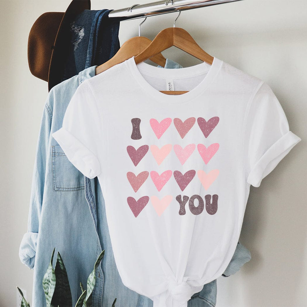 I Heart You Tee – Pink Valentine Hearts Graphic T-Shirt – VD303