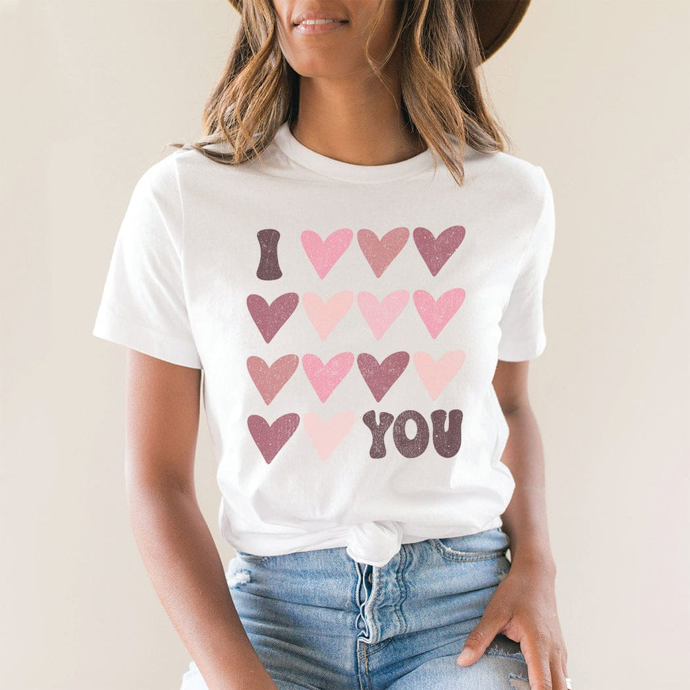 I Heart You Tee – Pink Valentine Hearts Graphic T-Shirt – VD303