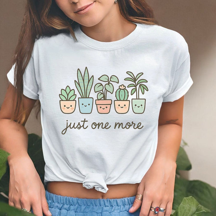 Just One More Plant Graphic Tee – Cute Succulent & Houseplant T-Shirt  - SP901