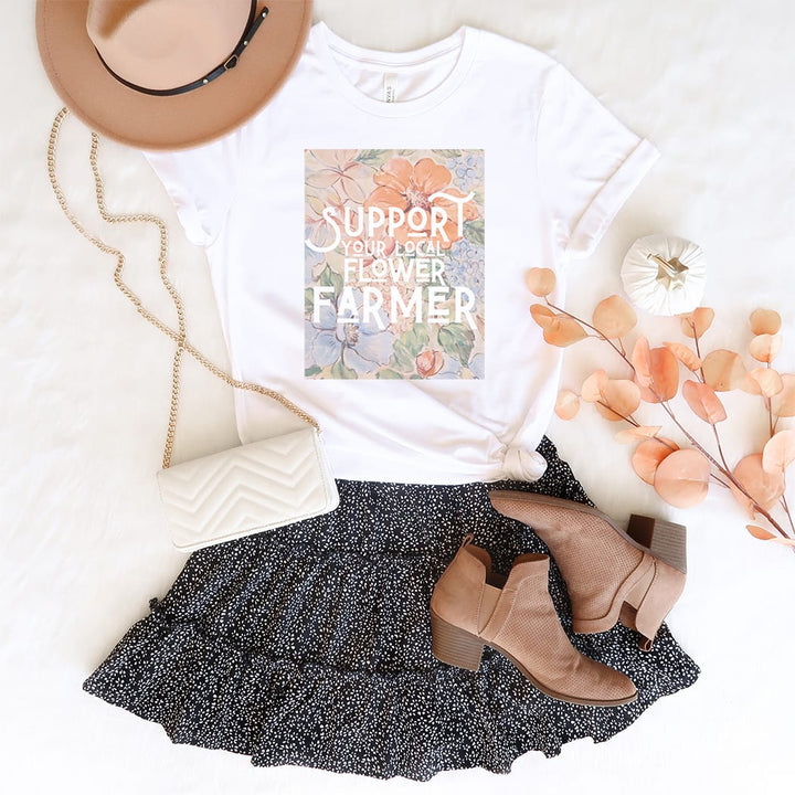 Rockledge Designs LLC Shirts & Tops Support Your Local Flower Farmer Graphic Tee – Cottagecore Garden Lover T-Shirt  - SP900 Support Your Local Flower Farmer Graphic Tee – Cottagecore Garden Lover T-Shirt  - SP900