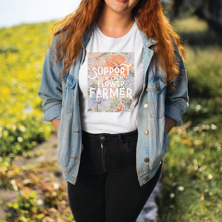 Support Your Local Flower Farmer Graphic Tee – Cottagecore Garden Lover T-Shirt  - SP900