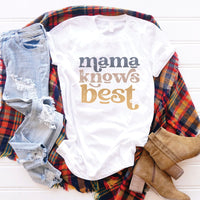 Mama Knows Best Retro Graphic Tee – Vintage Mama Shirt - ML151