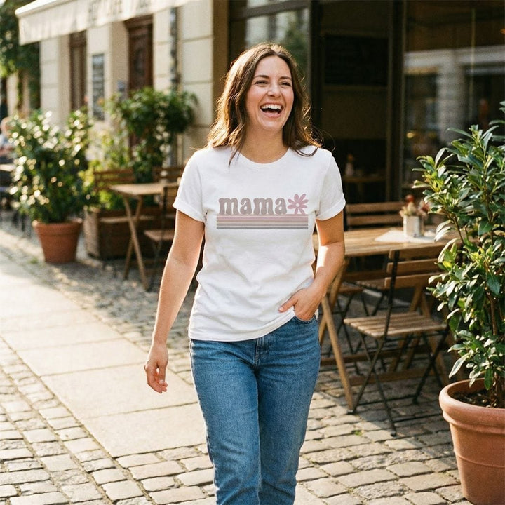 Rockledge Designs LLC Shirts & Tops Retro Mama Daisy Graphic Tee – Vintage Boho Mom Shirt - ML154 Retro Mama Daisy Graphic Tee – Vintage Boho Mom Shirt - ML154