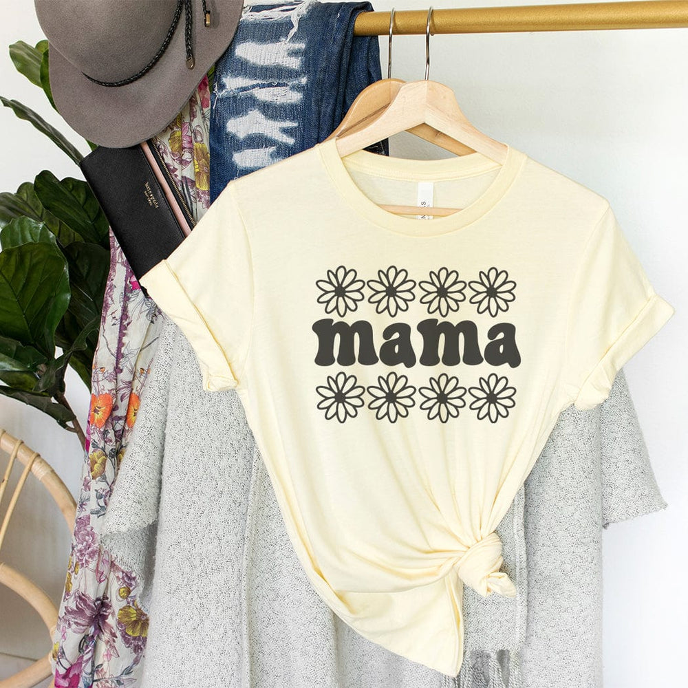 Mama Daisy Tee – Retro Floral Mama T-Shirt for Moms - ML300