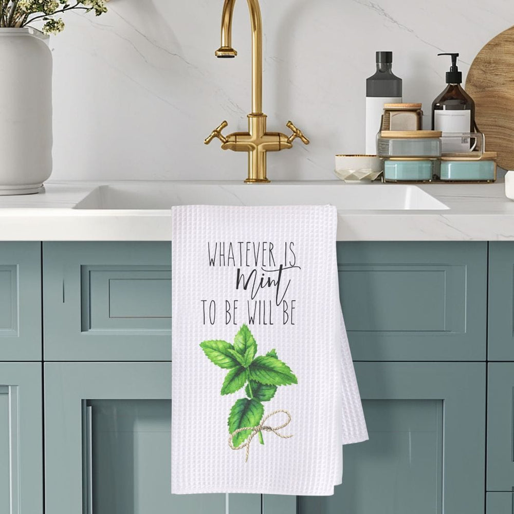 Mint to Be Waffle Weave Microfiber Tea Towel – 16" x 24" Kitchen Decor