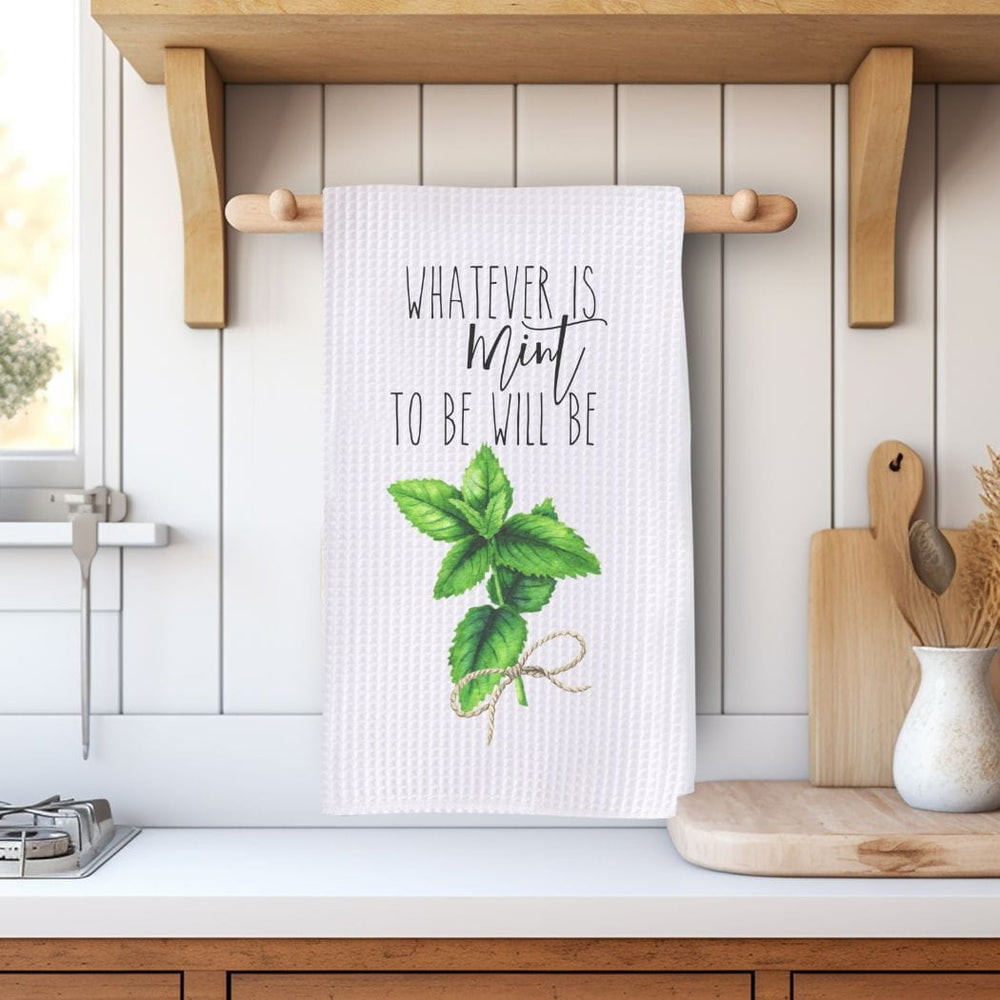 Mint to Be Waffle Weave Microfiber Tea Towel – 16" x 24" Kitchen Decor