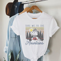 Take Me to the Mountains Camping Tee – Retro Mountain Adventure Graphic T-Shirt - NA140