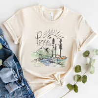 Peace Like a River Tee – Christian Nature Illustration T-Shirt - SE108