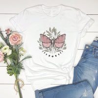 Mystic Butterfly Graphic Tee – Boho Moon Phase Nature Shirt - SP119
