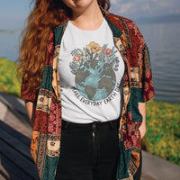 Make Every Day Earth Day Graphic Tee – Floral Earth Planet Eco Shirt - SP130