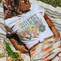 Green Queen Retro Eco Graphic Tee – Nature Lover Butterfly T-Shirt - SP132