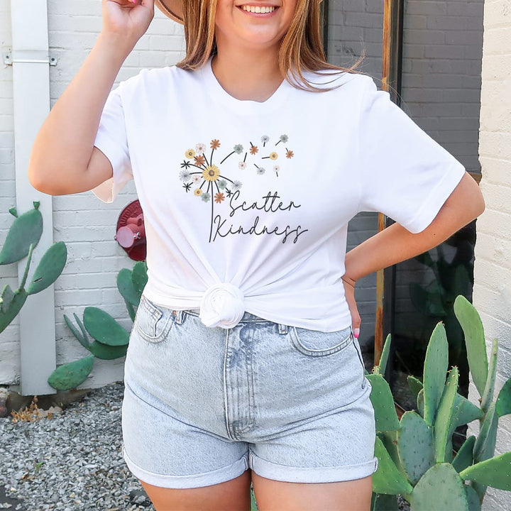 Scatter Kindness Floral Graphic Tee – Inspirational Wildflower T-Shirt  - SP420