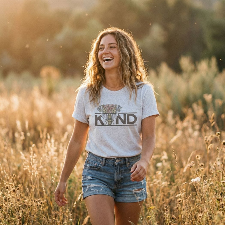 Bee Kind Floral Tee Graphic T-Shirt - TY119