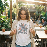 Rockledge Designs LLC Shirts & Tops Hippie Soul Peace Daisy T-Shirt – Boho Retro Flower Tee with Leopard Petals - TY167 Hippie Soul Peace Daisy T-Shirt – Boho Retro Flower Tee with Leopard Petals - TY167