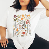 Vintage Pressed Flowers Tee –Cottagecore Floral Graphic Shirt for Nature Lovers - SP423