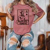 Can’t Be Tamed Cowgirl Tee – Western Ace of Spades Graphic T-Shirt - WE158