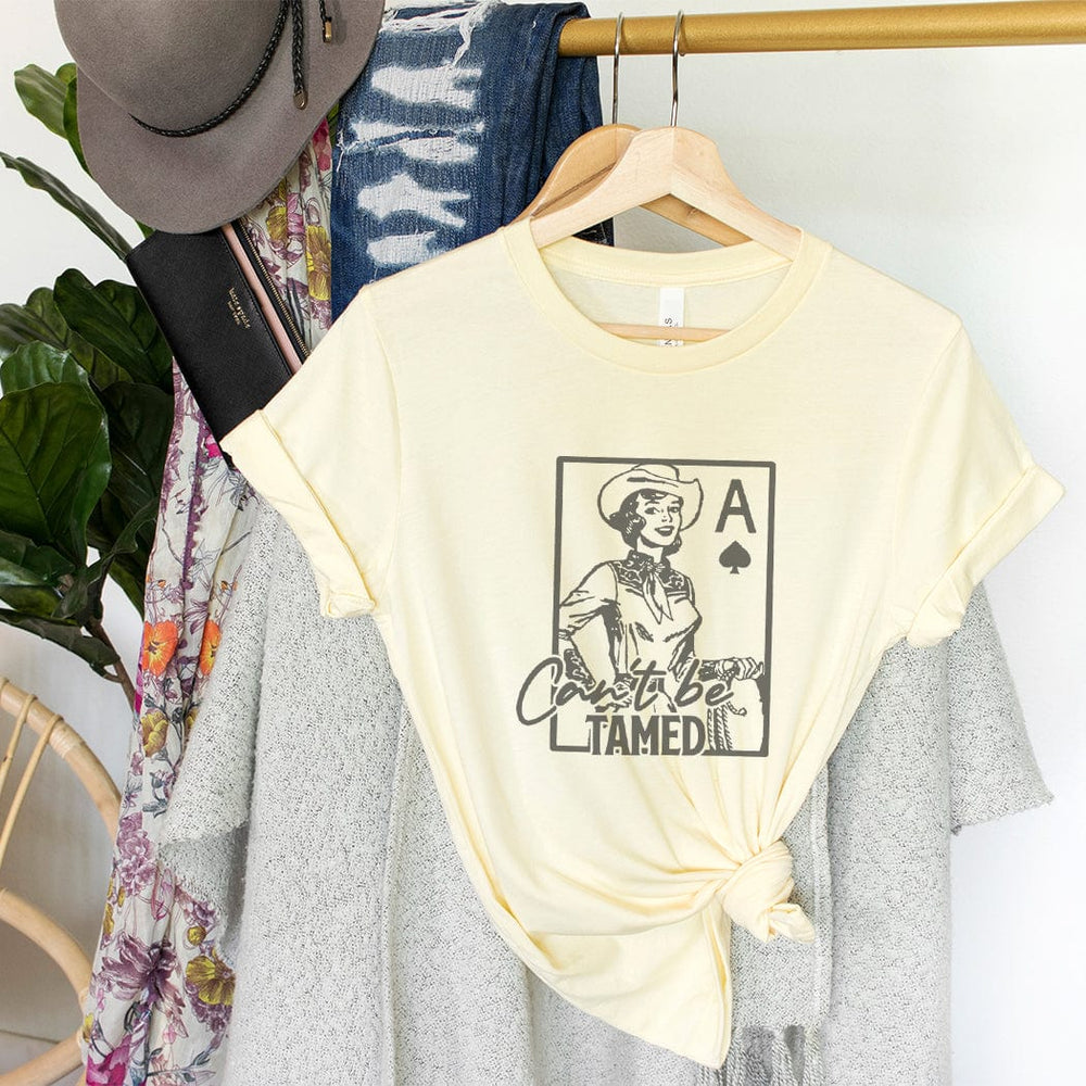 Can’t Be Tamed Cowgirl Tee – Western Ace of Spades Graphic T-Shirt - WE158