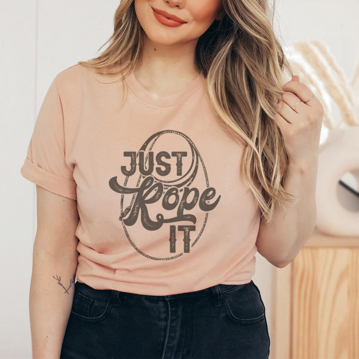 Just Rope It Western Tee – Vintage Cowboy Roping Graphic T-Shirt - WE204