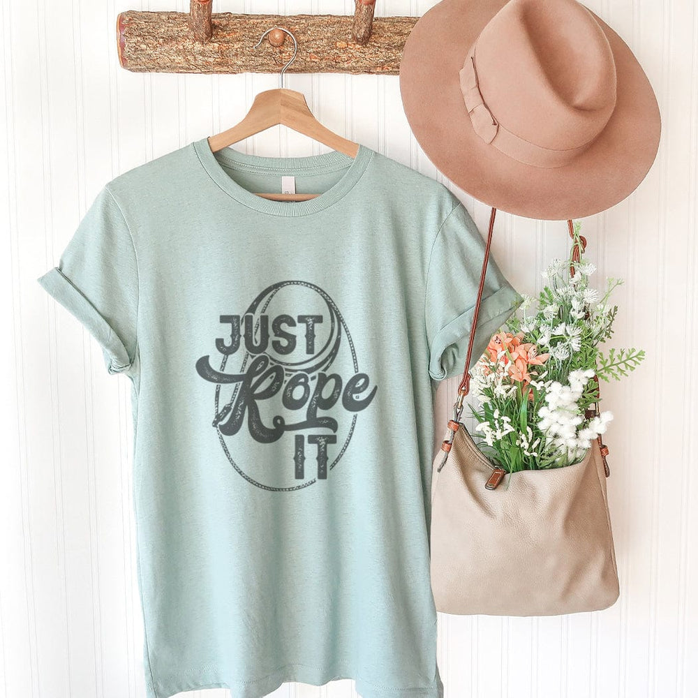 Just Rope It Western Tee – Vintage Cowboy Roping Graphic T-Shirt - WE204