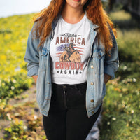 Make America Cowboy Again Tee – Vintage Western Patriotic Cowboy T-Shirt - WE207