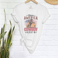 Make America Cowboy Again Tee – Vintage Western Patriotic Cowboy T-Shirt - WE207