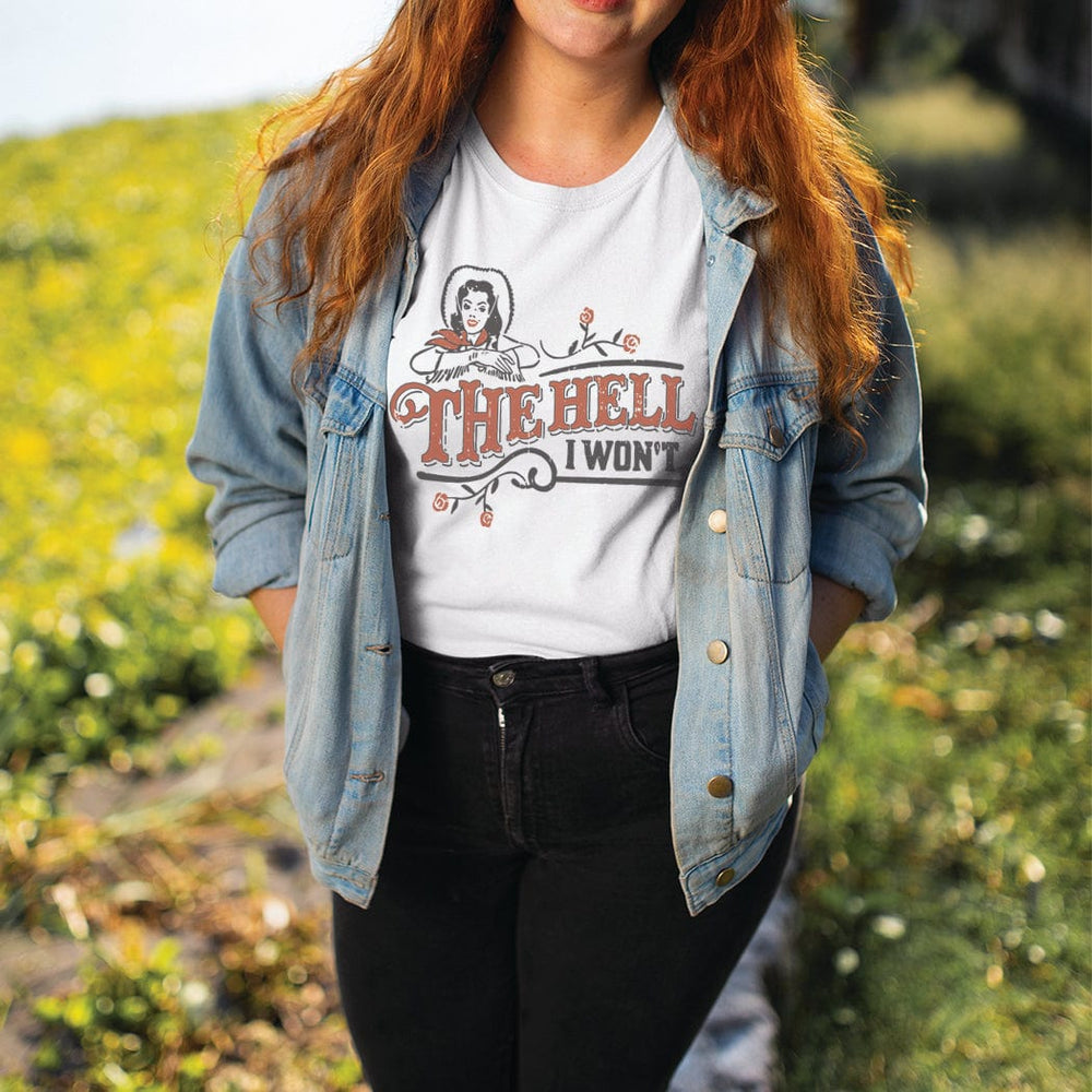 The H I Won’t Western Graphic Tee – Vintage Cowgirl T-Shirt - WE217