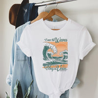 Even the Waves Obey His Voice Tee – Vintage Christian Wave Graphic T-Shirt - SE109