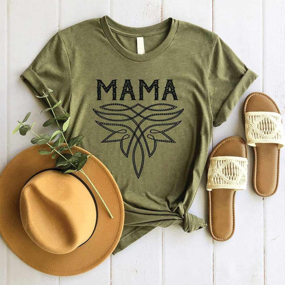 Western Mama Tee – Boho Cowboy Style Graphic T-Shirt for Moms - ML206