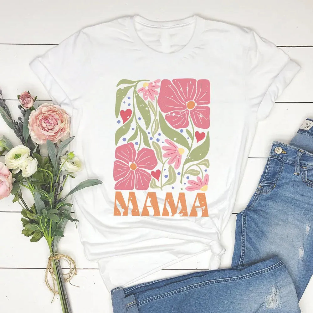Rockledge Designs LLC Shirts & Tops Abstract Floral Mama Tee – Colorful Mother’s Day Graphic T-Shirt - ML201 Abstract Floral Mama Tee – Colorful Mother’s Day Graphic T-Shirt - ML201