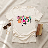 Rockledge Designs LLC Shirts & Tops Amazing Grace Graphic Tee: Colorful Christian Shirt for Women - SU402 Amazing Grace Graphic Tee: Colorful Christian Shirt for Women - SU402