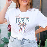 Rockledge Designs LLC Shirts & Tops America Needs Jesus Tee – Patriotic Christian Bow T-Shirt - WE401 America Needs Jesus Tee – Patriotic Christian Bow T-Shirt - WE401