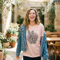 Rockledge Designs LLC Shirts & Tops Be The Good Peace Hand Tee – Boho Inspirational Graphic T-Shirt - IN154 Be The Good Peace Hand Tee – Boho Inspirational Graphic T-Shirt - IN154