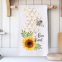 Bee Kind Kitchen Towel: Sunflower Honey Bee Gift for Nature Lovers Rockledge Designs LLC