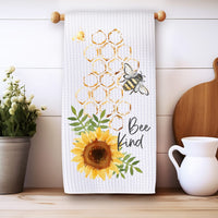 Bee Kind Kitchen Towel: Sunflower Honey Bee Gift for Nature Lovers Rockledge Designs LLC
