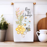 Bee The Change Kitchen Towel: Inspirational Honey Bee Gift Rockledge Designs LLC