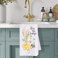 Bee The Change Kitchen Towel: Inspirational Honey Bee Gift Rockledge Designs LLC
