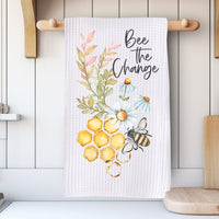 Bee The Change Kitchen Towel: Inspirational Honey Bee Gift Rockledge Designs LLC