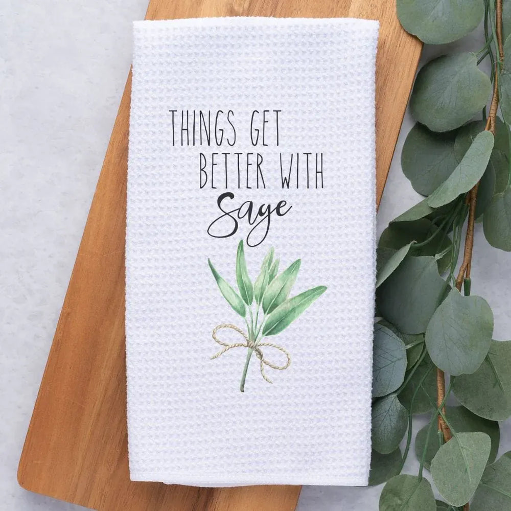 Rockledge Designs LLC Kitchen Decor Better with Sage Kitchen Hand Towel | Microfiber Waffle Weave Dish Towel Better with Sage Kitchen Hand Towel | Microfiber Waffle Weave Dish Towel