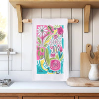 Rockledge Designs LLC Kitchen Decor Choose Joy Floral Kitchen Hand Towel | Waffle Weave Microfiber Dish Towel Choose Joy Floral Kitchen Hand Towel | Waffle Weave Microfiber Dish Towel